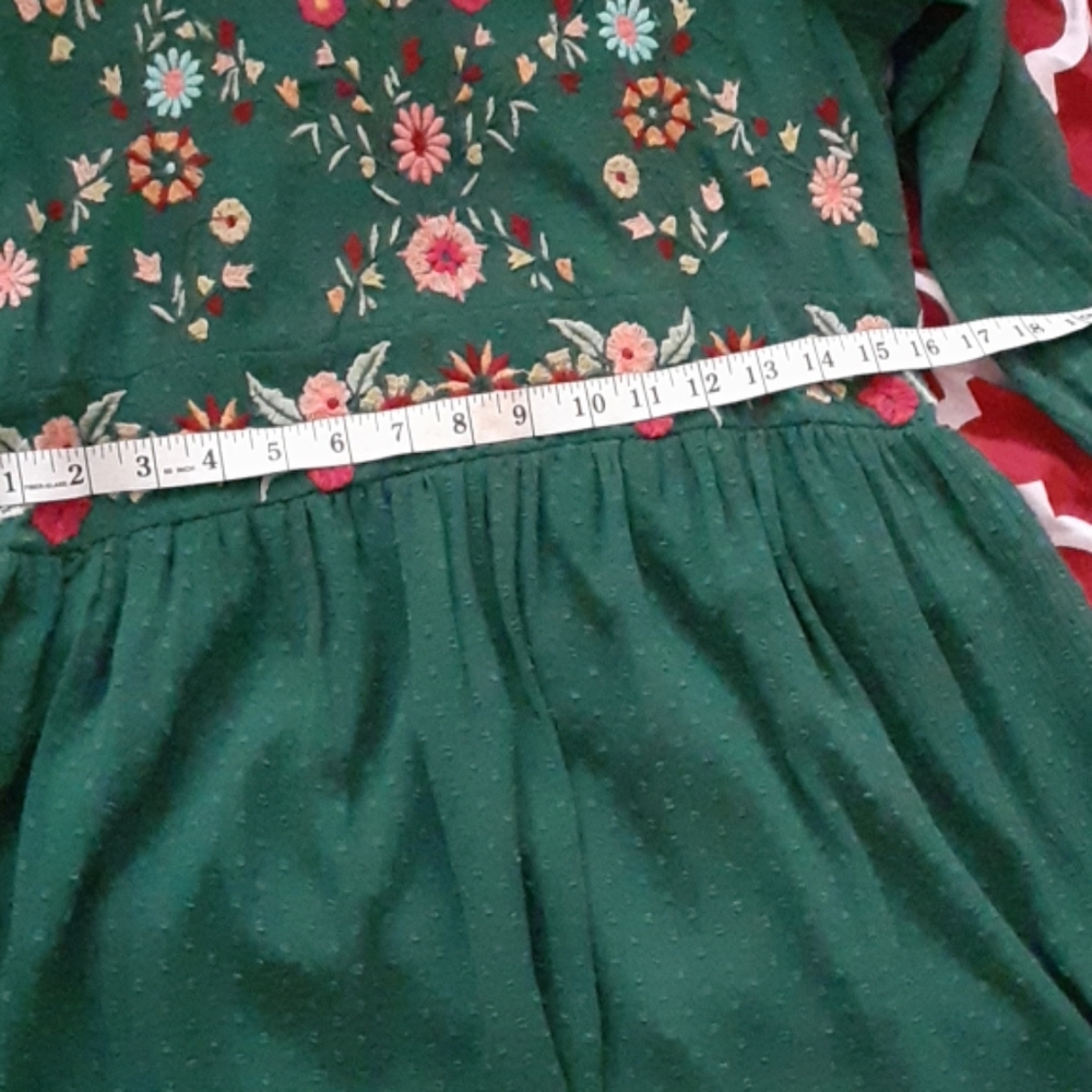 NWOT zara green dress floral - Picture 7 of 8